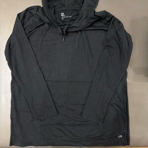 GAP Fit Black Brushed Tech Jersey Sweatshirt Athletic Hoodie - Size Medium
